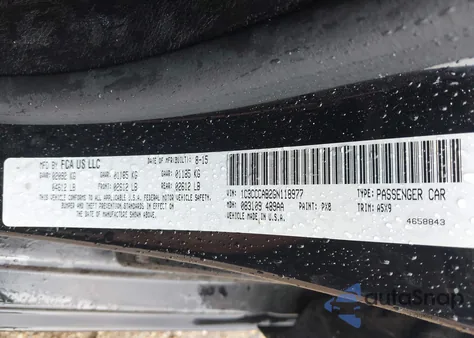 2016 Chrysler 200 Limited z USA, uszkodzony, nr VIN 1C3CCCAB2GN118977